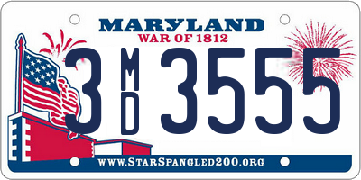 MD license plate 3MD3555