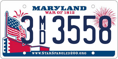 MD license plate 3MD3558