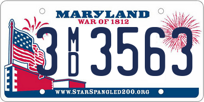MD license plate 3MD3563