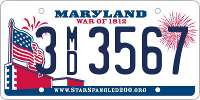 MD license plate 3MD3567