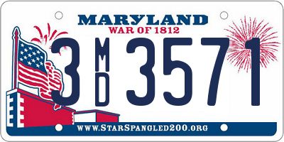 MD license plate 3MD3571