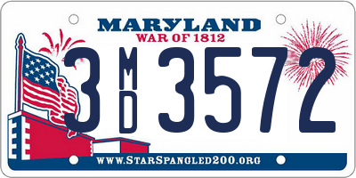 MD license plate 3MD3572