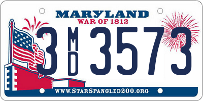 MD license plate 3MD3573