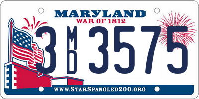 MD license plate 3MD3575