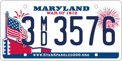 MD license plate 3MD3576