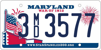 MD license plate 3MD3577