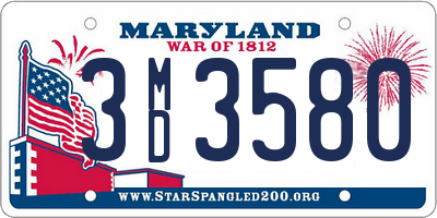 MD license plate 3MD3580