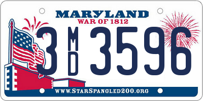 MD license plate 3MD3596