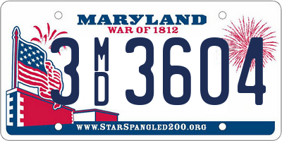 MD license plate 3MD3604