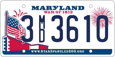 MD license plate 3MD3610