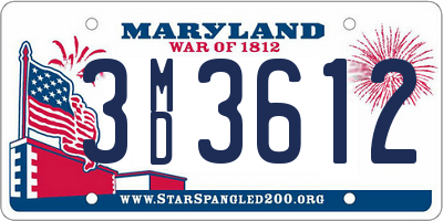 MD license plate 3MD3612