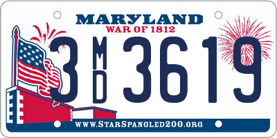 MD license plate 3MD3619