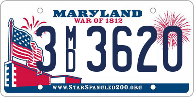 MD license plate 3MD3620