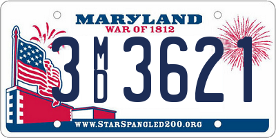 MD license plate 3MD3621