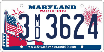 MD license plate 3MD3624