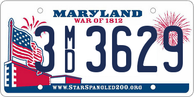 MD license plate 3MD3629