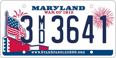 MD license plate 3MD3641