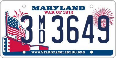 MD license plate 3MD3649