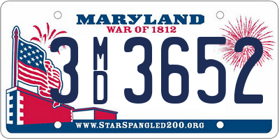 MD license plate 3MD3652