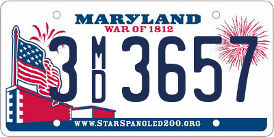 MD license plate 3MD3657