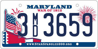 MD license plate 3MD3659