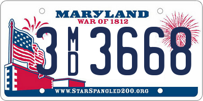 MD license plate 3MD3668