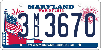 MD license plate 3MD3670