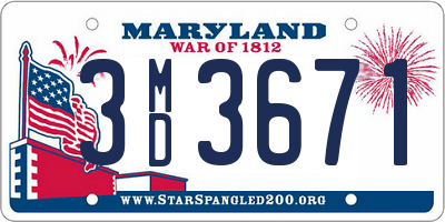 MD license plate 3MD3671