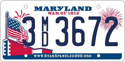 MD license plate 3MD3672