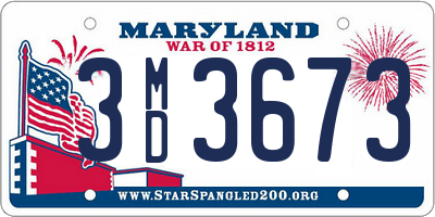 MD license plate 3MD3673