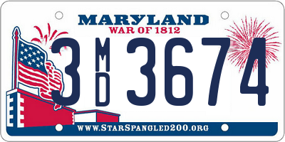 MD license plate 3MD3674