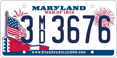 MD license plate 3MD3676