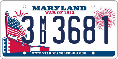 MD license plate 3MD3681