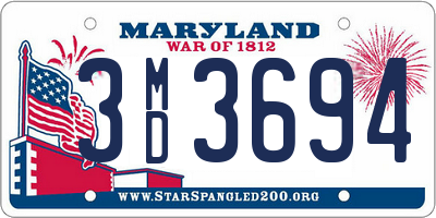 MD license plate 3MD3694