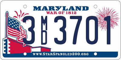 MD license plate 3MD3701