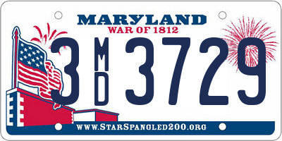 MD license plate 3MD3729