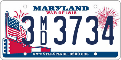 MD license plate 3MD3734