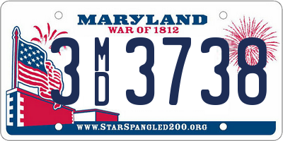 MD license plate 3MD3738