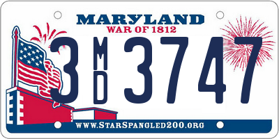 MD license plate 3MD3747