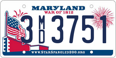 MD license plate 3MD3751