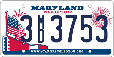 MD license plate 3MD3753