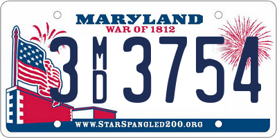 MD license plate 3MD3754