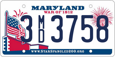 MD license plate 3MD3758