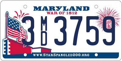 MD license plate 3MD3759