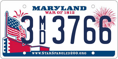 MD license plate 3MD3766