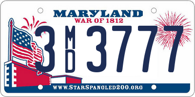 MD license plate 3MD3777