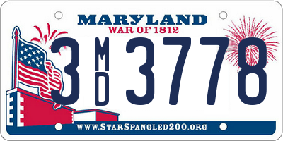 MD license plate 3MD3778