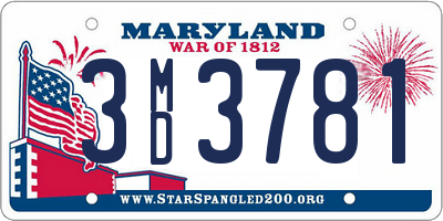 MD license plate 3MD3781