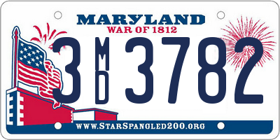 MD license plate 3MD3782