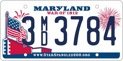 MD license plate 3MD3784